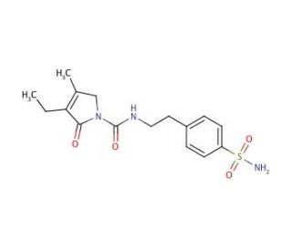 4-[2-[(3-Ethyl-4-methyl-2-oxo-3-pyrrolin-1-yl)carboxamido]ethyl]benzenesulfonamide (CAS 119018-29-0) - chemical structure ima