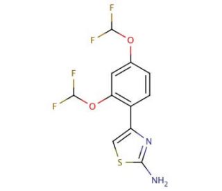 4-(2,4-Bis-difluoromethoxy-phenyl)-thiazol-2-ylamine - chemical structure image