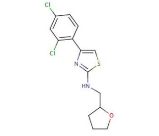 [4-(2,4-Dichloro-phenyl)-thiazol-2-yl]-(tetrahydro-furan-2-ylmethyl)-amine - chemical structure image