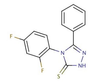 4-(2,4-Difluoro-phenyl)-5-phenyl-4H-[1,2,4]triazole-3-thiol - chemical structure image
