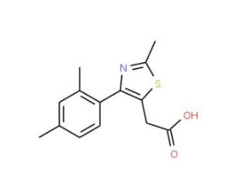 [4-(2,4-Dimethyl-phenyl)-2-methyl-thiazol-5-yl]-acetic acid - chemical structure image