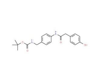 {4-[2-(4-Hydroxy-phenyl)-acetylamino]-benzyl}-carbamic acid tert-butylester (CAS 886362-53-4) - chemical structure image