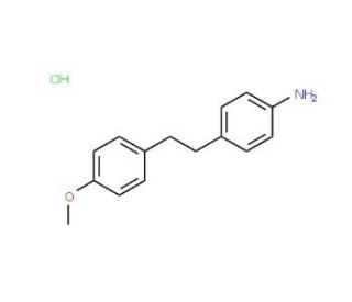 {4-[2-(4-Methoxyphenyl)ethyl]phenyl}amine hydrochloride - chemical structure image