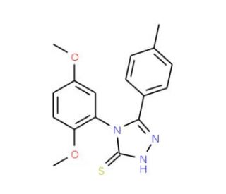 4-(2,5-Dimethoxy-phenyl)-5-p-tolyl-4H-[1,2,4]triazole-3-thiol - chemical structure image