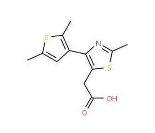 [4-(2,5-dimethylthien-3-yl)-2-methyl-1,3-thiazol-5-yl]acetic acid - chemical structure image