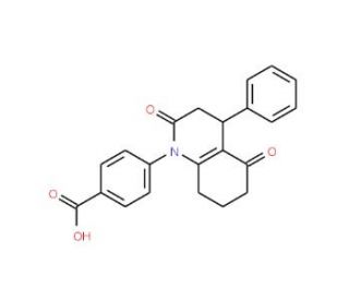 4-(2,5-Dioxo-4-phenyl-3,4,5,6,7,8-hexahydro-2H-quinolin-1-yl)-benzoic acid (CAS 132600-15-8) - chemical structure image