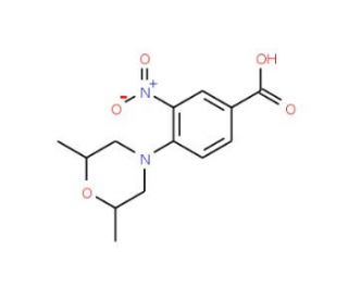 4-(2,6-Dimethylmorpholin-4-yl)-3-nitrobenzoic acid - chemical structure image