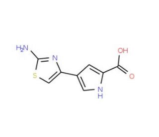 4-(2-amino-1,3-thiazol-4-yl)-1H-pyrrole-2-carboxylic acid - chemical structure image