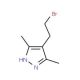 4-(2-Bromoethyl)-3,5-dimethyl-1H-pyrazole (CAS 83467-28-1) - chemical structure image