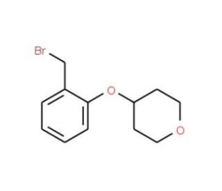 4-[2-(Bromomethyl)phenoxy]tetrahydropyran (CAS 906352-69-0) - chemical structure image
