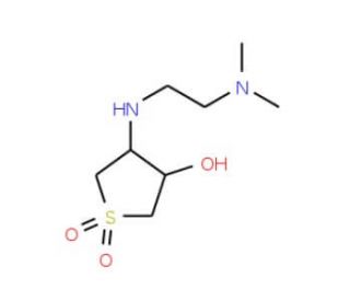 4-(2-Dimethylamino-ethylamino)-1,1-dioxo-tetrahydro-1lambda*6*-thiophen-3-ol - chemical structure image