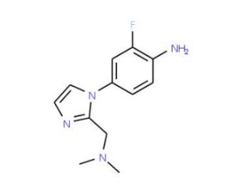 4-(2-Dimethylaminomethyl-imidazol-1-yl)-2-fluoro-phenylamine - chemical structure image