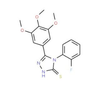 4-(2-Fluoro-phenyl)-5-(3,4,5-trimethoxy-phenyl)-4H-[1,2,4]triazole-3-thiol - chemical structure image