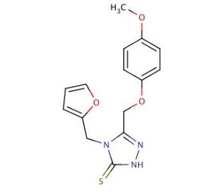 4-(2-furylmethyl)-5-[(4-methoxyphenoxy)methyl]-4H-1,2,4-triazole-3-thiol - chemical structure image