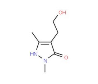 4-(2-Hydroxyethyl)-2,5-dimethyl-1,2-dihydro-3H-pyrazol-3-one (CAS 258281-02-6) - chemical structure image