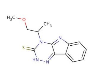 4-(2-methoxy-1-methylethyl)-4H-[1,2,4]triazino[5,6-b]indole-3-thiol - chemical structure image