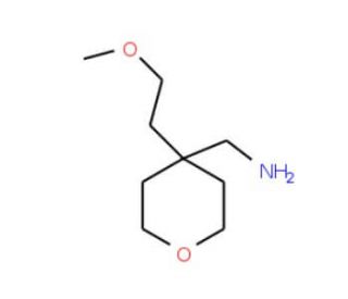 {[4-(2-Methoxyethyl)tetrahydro-2H-pyran-4-yl]-methyl}amine - chemical structure image