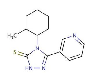 4-(2-Methyl-cyclohexyl)-5-pyridin-3-yl-4H-[1,2,4]triazole-3-thiol - chemical structure image