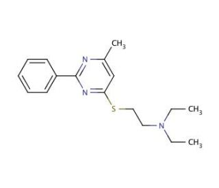 4-(2-N,N-Dimethylaminoethylthio)-6-methyl-2-phenylpyrimidine - chemical structure image