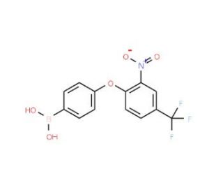 4-(2-Nitro-4-(trifluoromethyl)phenoxy)phenylboronic acid (CAS 957062-58-7) - chemical structure image