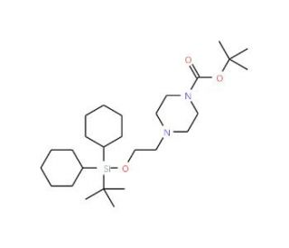 4-[2-(tert-Butyl-diphenyl-silanyloxy)-ethyl]-piperazine-1-carboxylic acid tert-butyl ester - chemical structure image