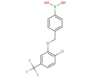 4-[(2&prime;-Chloro-5&prime;-(trifluoromethyl)phenoxy)methyl]phenylboronic acid (CAS 849062-05-1) - chemical structure image
