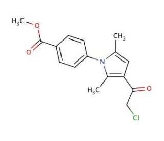 4-[3-(2-Chloro-acetyl)-2,5-dimethyl-pyrrol-1-yl]-benzoic acid methyl ester - chemical structure image