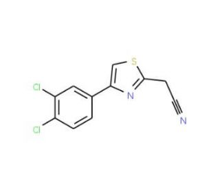 [4-(3,4-Dichloro-phenyl)-thiazol-2-yl]-acetonitrile (CAS 637015-80-6) - chemical structure image