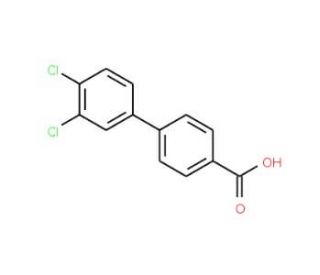 4-(3,4-Dichlorophenyl)benzoic acid (CAS 7111-64-0) - chemical structure image