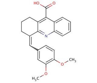 4-(3,4-Dimethoxy-benzylidene)-1,2,3,4-tetrahydro-acridine-9-carboxylic acid - chemical structure image