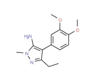 4-(3,4-Dimethoxy-phenyl)-5-ethyl-2-methyl-2H-pyrazol-3-ylamine - chemical structure image