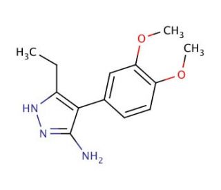 4-(3,4-Dimethoxy-phenyl)-5-ethyl-2H-pyrazol-3-ylamine - chemical structure image