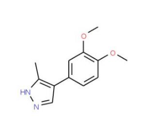 4-(3,4-Dimethoxyphenyl)-3-methyl-1H-pyrazole - chemical structure image
