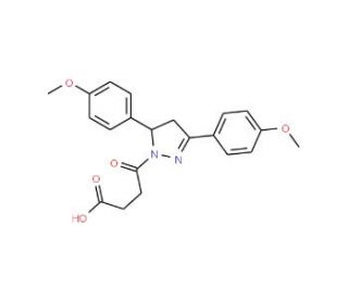 4-[3,5-Bis-(4-methoxy-phenyl)-4,5-dihydro-pyrazol-1-yl]-4-oxo-butyric acid - chemical structure image