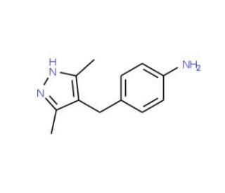 4-(3,5-Dimethyl-1H-pyrazol-4-ylmethyl)-phenylamine (CAS 1030378-93-8) - chemical structure image