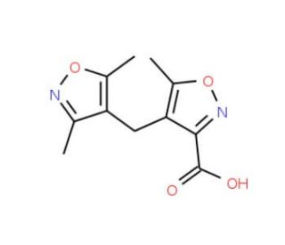 4-(3,5-Dimethyl-isoxazol-4-ylmethyl)-5-methyl-isoxazole-3-carboxylic acid - chemical structure image