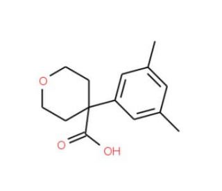 4-(3,5-Dimethyl-phenyl)-tetrahydro-pyran-4-carboxylic acid (CAS 919017-08-6) - chemical structure image