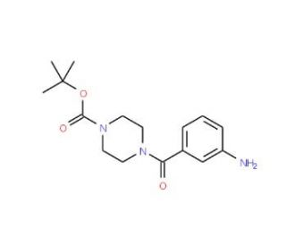 4-(3-Aminobenzoyl)-piperazine-1-carboxylic acid t-butyl ester (CAS 883554-97-0) - chemical structure image