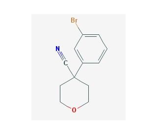 4-(3-bromophenyl)oxane-4-carbonitrile (CAS 245439-36-5) - chemical structure image