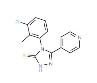4-(3-Chloro-2-methyl-phenyl)-5-pyridin-4-yl-4H-[1,2,4]triazole-3-thiol (CAS 380335-54-6) - chemical structure image