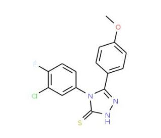 4-(3-Chloro-4-fluoro-phenyl)-5-(4-methoxy-phenyl)-4H-[1,2,4]triazole-3-thiol - chemical structure image