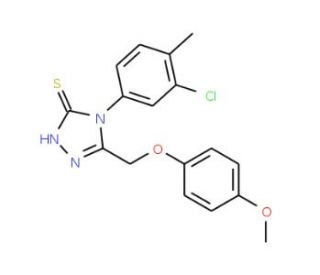 4-(3-chloro-4-methylphenyl)-5-[(4-methoxyphenoxy)methyl]-4H-1,2,4-triazole-3-thiol - chemical structure image