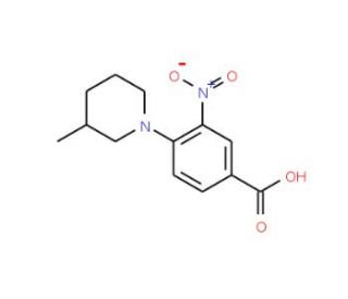 4-(3-Methyl-piperidin-1-yl)-3-nitro-benzoic acid (CAS 380194-19-4) - chemical structure image