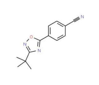 4-[3-(tert-Butyl)-1,2,4-oxadiazol-5-yl]-benzenecarbonitrile - chemical structure image