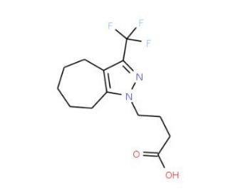 4-[3-(Trifluoromethyl)-5,6,7,8-tetrahydro-cyclohepta[c]pyrazol-1(4H)-yl]butanoic acid - chemical structure image