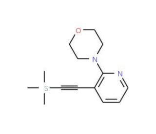 4-(3-Trimethylsilanylethynyl-pyridin-2-yl)-morpholine (CAS 499193-56-5) - chemical structure image