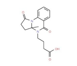 4-(3a-methyl-1,5-dioxo-1,2,3,3a-tetrahydropyrrolo[1,2-a]quinazolin-4(5H)-yl)butanoic acid - chemical structure image