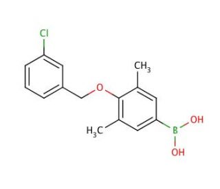 4-(3&prime;-Chlorobenzyloxy)-3,5-dimethylphenylboronic acid (CAS 849062-21-1) - chemical structure image