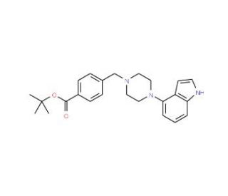 4-[4-(1H-indol-4-yl)-piperazin-1-ylmethyl]-benzoic acid tert-butyl ester (CAS 1044764-12-6) - chemical structure image