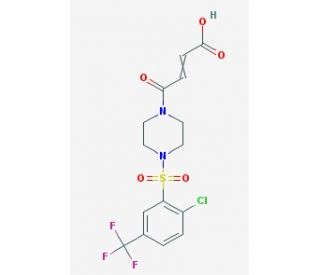 4-(4-{[2-chloro-5-(trifluoromethyl)phenyl]sulfonyl}piperazin-1-yl)-4-oxobut-2-enoic acid (CAS 743445-12-7) - chemical structu